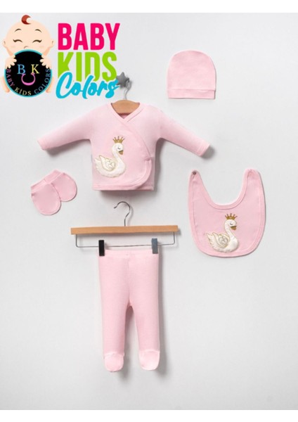 Lüks Kuğu Yeni Doğan Hastane Çıkış 5'li Zıbın Seti (Kutulu)