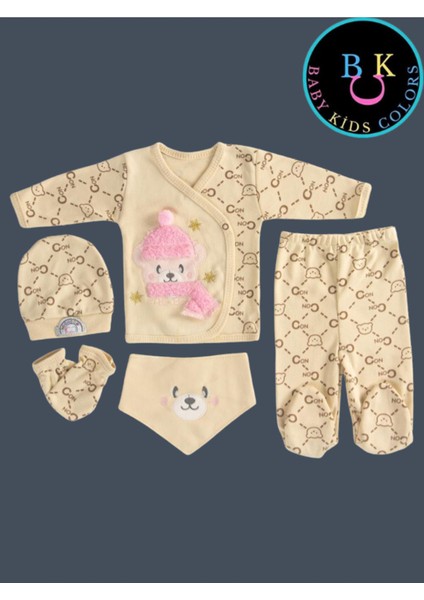 5 Parça Kutulu Sertifikalı Organik Saf Pamuklu Sevimli Hastane Çıkışı Set fiyatları