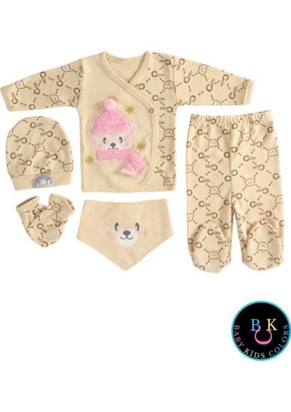 5 Parça Kutulu Sertifikalı Organik Saf Pamuklu Sevimli Hastane Çıkışı Set fırsatları