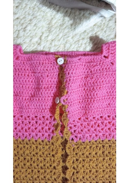 Tokuşka Örme Neşeli Rengarenk Bebek Hırkaları 0-3 Ay modelleri