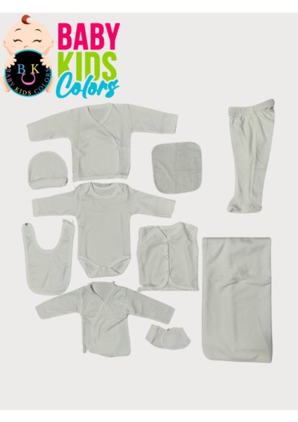 Lüks Düz Yeni Doğan Hastane Çıkış 10'lu Zıbın Seti (Kutulu)