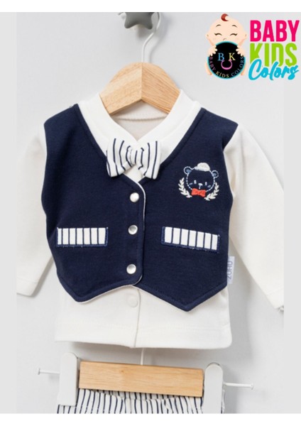 Kutulu - Erkek Yenidoğan Kıyafetleri 10'lu Hastane Çıkış Setleri Papyonlu Ayıcık Nakışlı Pamuk fiyatları