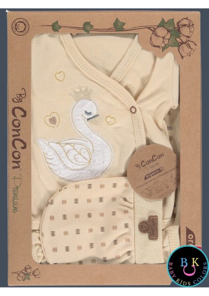 5 Parça Kutulu Sertifikalı Organik Saf Pamuklu Sevimli Hastane Çıkışı Set fiyatları