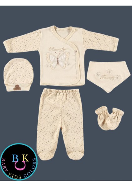 5 Parça Kutulu Sertifikalı Organik Saf Pamuklu Sevimli Hastane Çıkışı Set modelleri