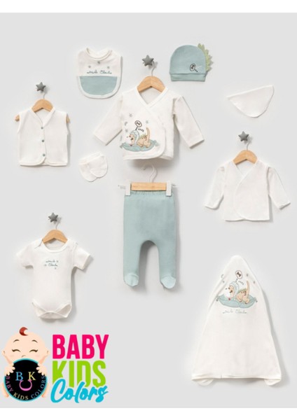 Kutulu - Erkek Yenidoğan Kıyafetleri 10'lu Hastane Çıkış Setleri Sevimli Köpek Nakışlı Pamuk modelleri