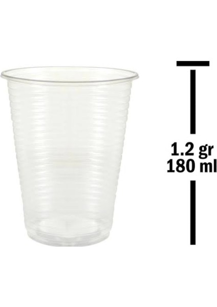 Pet Plastik Şeffaf Bardak 100'lü