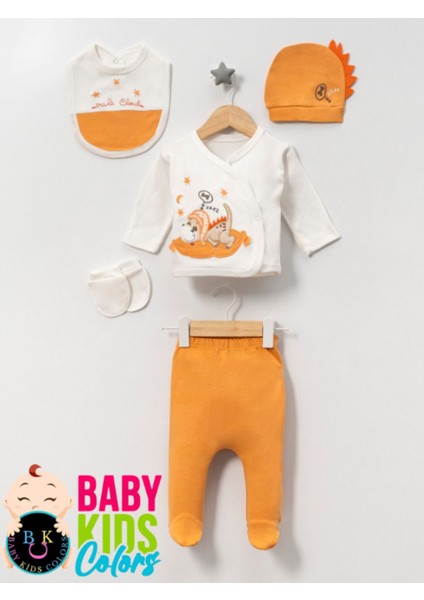 Kutulu - Erkek Yenidoğan Kıyafetleri 5'li Hastane Çıkış Setleri Sevimli Köpek Nakışlı Pamuk fiyatları