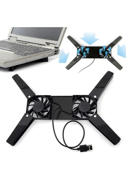 Pratik Katlanabilir Laptop Soğutucu 2 Fanlı ( Lisinya )