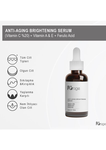 Anti-Aging Brightening Serum Vitamin C 20% Vitamin A & E