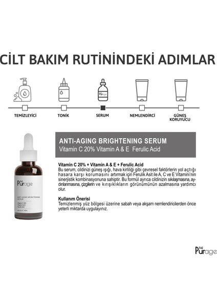 Anti-Aging Brightening Serum Vitamin C 20% Vitamin A & E