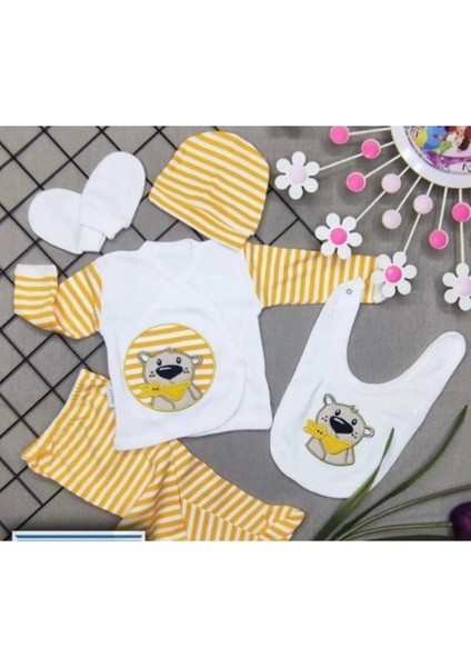 Florlu Ayı Nakışlı Organik Yeni Doğan Hastane Çıkış Zıbın Seti modelleri