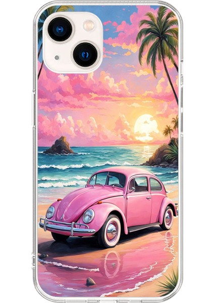 iPhone 13 Uyumlu Şeffaf Kılıf Araba Tasarımlı 3