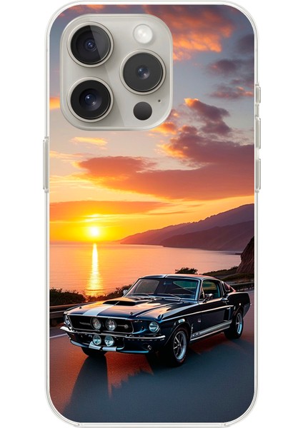 iPhone 16 Pro Max Uyumlu Şeffaf Kılıf Araba Tasarımlı 2