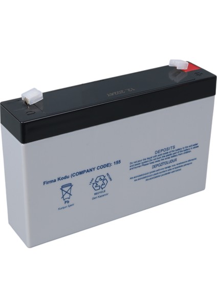 Yh-67.0 6 Volt - 7 Amper Kuru Akü (150 x 30 x 94 Mm)