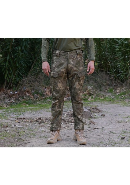 8 Cepli Askeri Kamuflaj Desenli Softshell Pantolon, Içi Polarlı Softshell Pantolon
