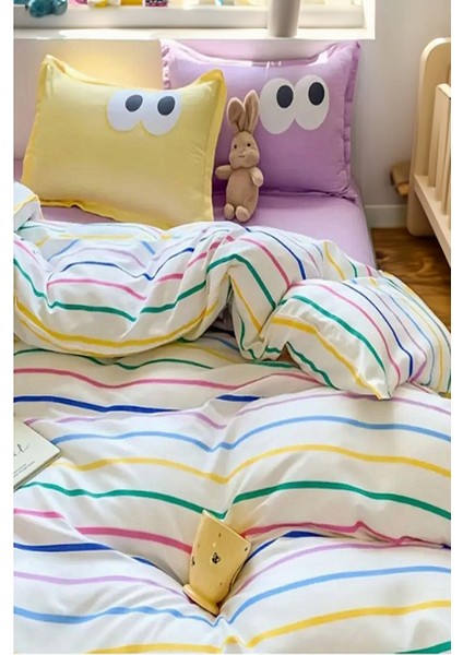 Kolay Ütülenir Nevresim Takımı Tek Kişilik Funny Lila 160 x 220 cm