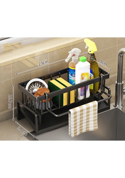 Plastik Siyah Mutfak Depolama Çözümü Drenajlı Lavabo Düzenleyici (Yurt Dışından)
