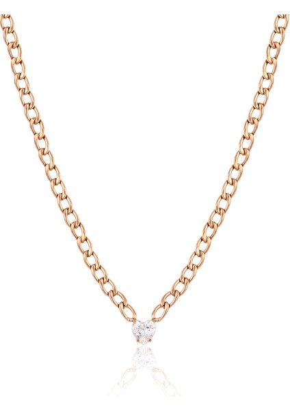 MTK34348 Çelik Rose Gold Renkli Kadın Kolye