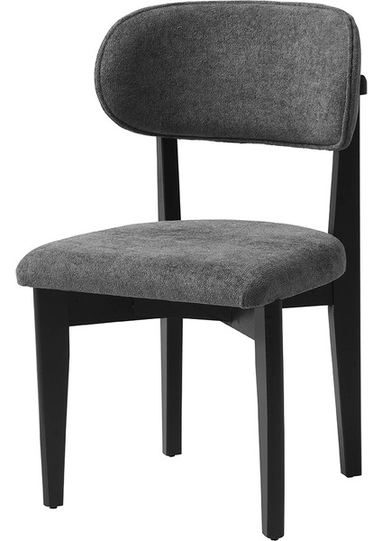 Nrgs Ahşap Gürgen Gövde Salon Balkon ve Mutfak Sandalyesi 6 Adet Siyah