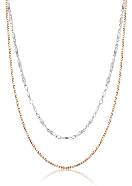 MTK34362 Çelik Rose Gold Renkli Kadın Kolye