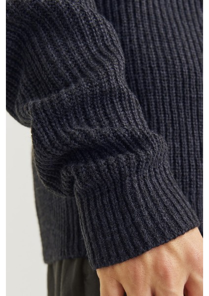 Essentials Jjelewis Regular Fit Fermuarlı Dik Yaka Örme Hırka Erkek Hırka 12257483