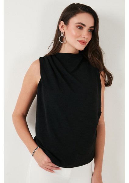 Slim Fit Dik Yaka Omuz Büzgülü Bluz Bayan Bluz 6527836 modelleri