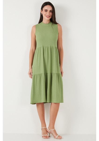 Regular Fit Kolsuz Midi Elbise Bayan Elbise 5869008