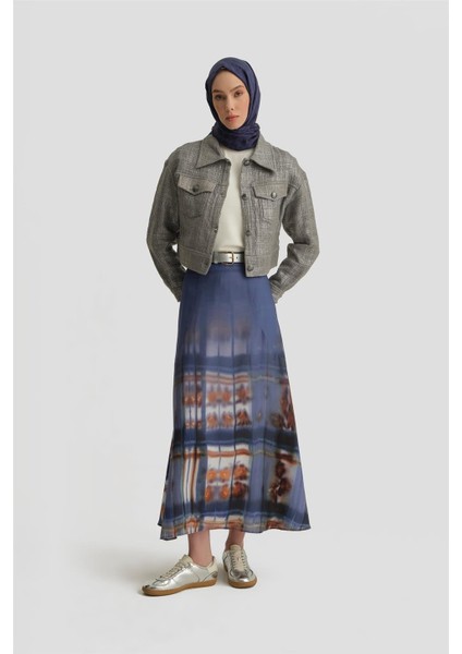 Emprime Volanlı Etek 25Y1817 Puslu Mor modelleri