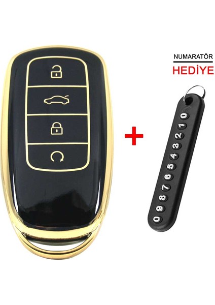 Chery Tiggo 8 Pro Omoda 5 Tiggo 7 Avantgarde Siyah Kumanda Kılıfı Oto Anahtarlık