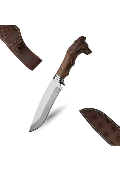 Kurt Başlı Şef Bıçağı Paslanmaz Çelik 28CM Ceviz Ağacı Kılıf li modelleri