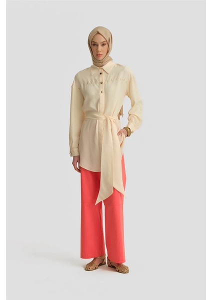 Düz Paça Pantolon 25Y2802 Coral