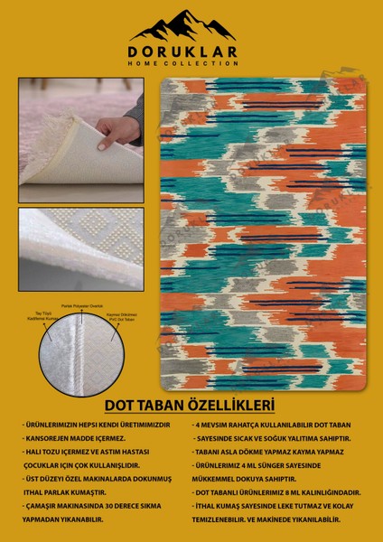 Kaymaz Taban Yıkanabilir Dijital Baskı Dekoratif Modern Desenli Dot Taban Halı Nes V2 Serisi NES003 fiyatları