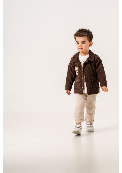 Erkek Bebek Şönil Kadife Ceketli Üçlü Takım fiyatları