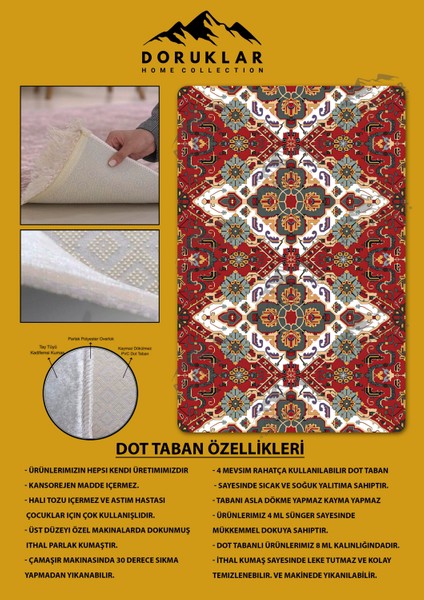 Kaymaz Taban Yıkanabilir Dijital Baskı Dekoratif Modern Desenli Dot Taban Halı Nes V2 Serisi NES022 fiyatları