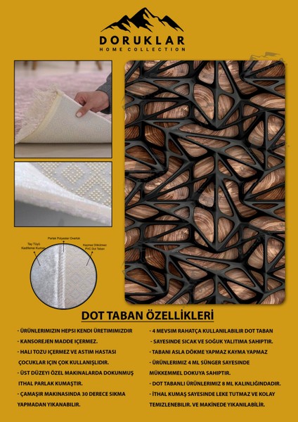 Kaymaz Taban Yıkanabilir Dijital Baskı Dekoratif Modern Desenli Dot Taban Halı Nes V2 Serisi NES001 fiyatları