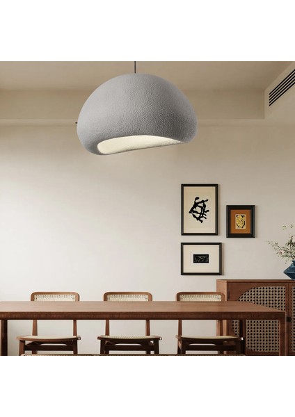 Tretan Büyük Gri Modern Sarkıt Oturma Odası Salon Sarkıt Avize