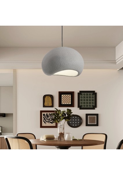 Tretan Tekli Gri Modern Sarkıt Oturma Odası Salon Sarkıt Avize