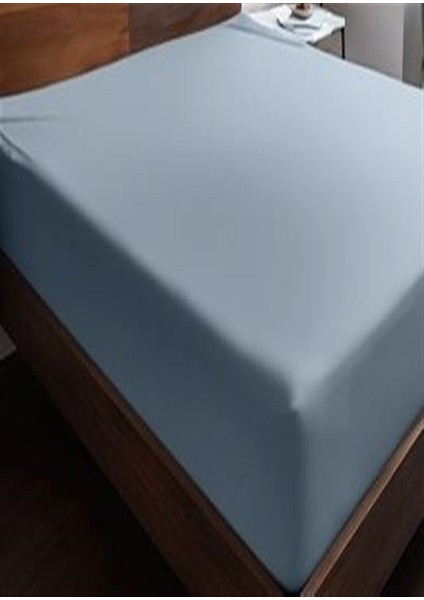More home çift kişilik lastikli çarşaf mavi