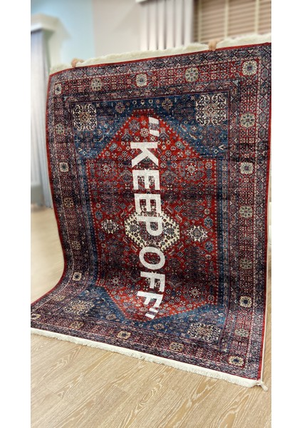 Bordo renk keep off saçaklı lateks taban halı