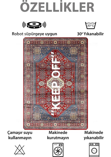 Bordo renk keep off saçaklı lateks taban halı