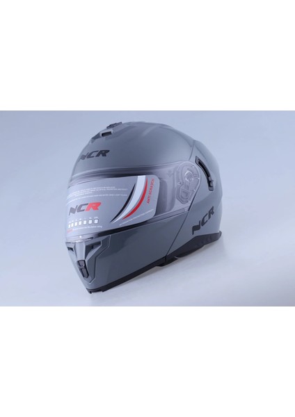 Kask Çene Açılır 166 Ece Belgeli-Nardo Gri