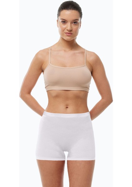 Kadın 3 Lü Siyah Beyaz Iz Yapmayan Modal Yüksek Bel Boxer 3M108