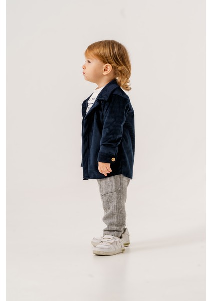 Erkek Bebek Fitilli Kadife Ceketli Üçlü Takım modelleri