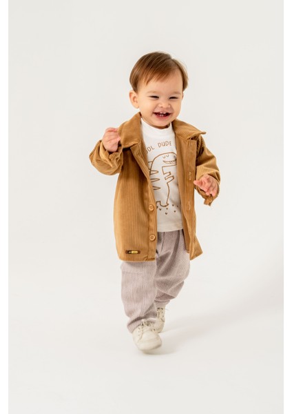 Erkek Bebek Fitilli Kadife Ceketli Üçlü Takım modelleri