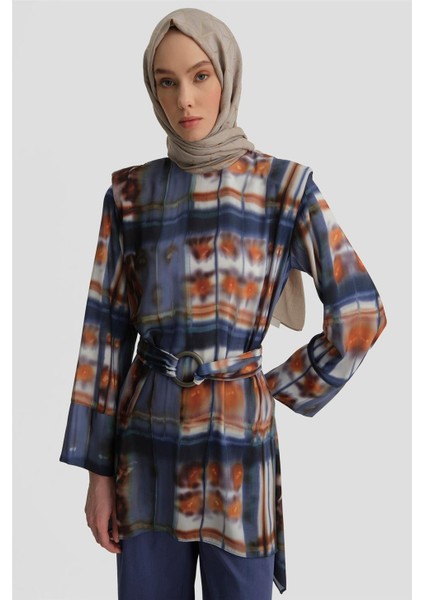 Asimetrik Vatkalı Tunik 25Y4602 Puslu Mor fırsatları
