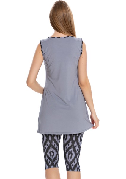 Sıfır Kol Taytlı Yarı Kapalı Mayo 3151-13 Lila fiyatları