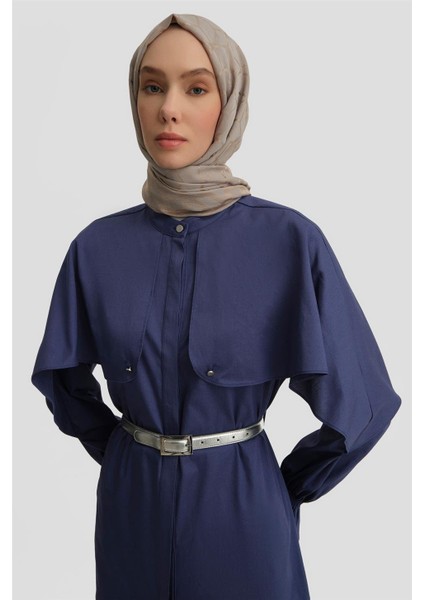 Pelerin Detaylı Pamuk Tunik 25Y4606 Puslu Mor modelleri