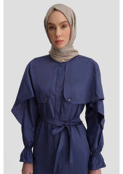 Pelerin Detaylı Pamuk Tunik 25Y4606 Puslu Mor fırsatları