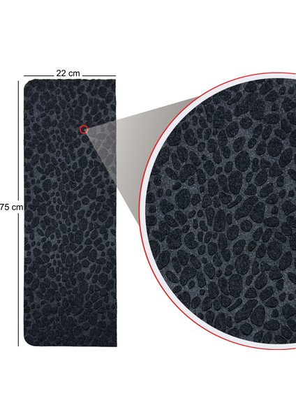 Antrasit Kaydırmaz Keçe Merdiven Matı 22X75 cm - 7 Adet