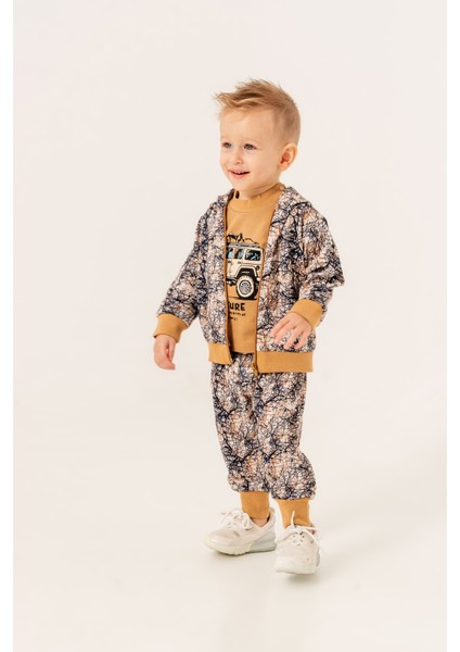 Erkek Bebek Safari Üçlü Eşofman Takımı modelleri